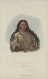 Mi-neek-ee-sunk-te-ka、The Mink、A Mandan Girl（aquatint） 作： after George Catlin