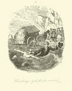 トビアス・スモレットによるハンフリー・クリンカーのイラスト 作： after George Cruikshank