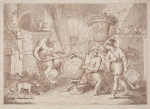 カイロンはアキレウスに地理を教える 作： after Giovanni Benedetto Castiglione Gaetano Zompini