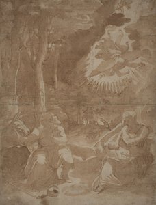 エジプトへの逃亡中の休息 作： after Girolamo Muziano