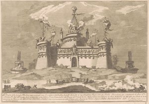 1757年の中国のためのSeconda Macchina：コケインの要塞 作： after Giuseppe Palazzi Giuseppe Pozzi after Paolo Posi