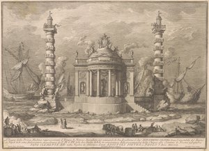 1760年の中国のプリマ・マッキナ：ネプチューン神殿 作： after Giuseppe Palazzi Giuseppe Vasi after Paolo Posi