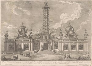 1758年の中国のためのSeconda Macchina：南京の磁器の塔 作： after Giuseppe Palazzi attritbuted to Giuseppe Pozzi after Paolo Posi