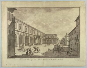 フィレンツェの眺め、「Scelta di XXIV Views of the Main Districts, Squares, Churchs, and Palaces of the City of Florence」のプレート 作： after Giuseppe Zocchi
