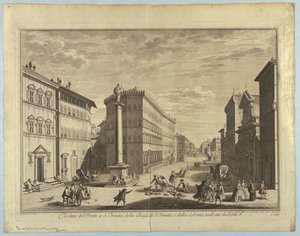 フィレンツェの眺め、「Scelta di XXIV Views of the Main Districts, Squares, Churchs, and Palaces of the City of Florence」のプレート 作： after Giuseppe Zocchi