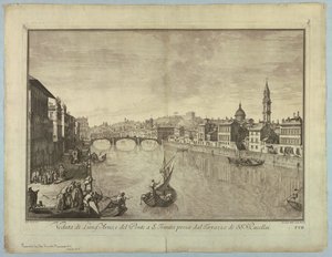 フィレンツェの眺め、「Scelta di XXIV Views of the Main Districts, Squares, Churchs, and Palaces of the City of Florence」のプレート 作： after Giuseppe Zocchi
