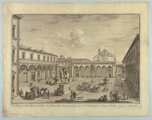 フィレンツェの眺め、「Scelta di XXIV Views of the Main Districts, Squares, Churchs, and Palaces of the City of Florence」のプレート 作： after Giuseppe Zocchi