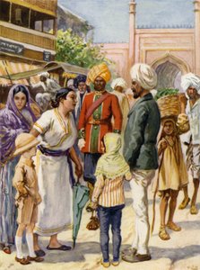 インドのバザーで 作： after Gordon Frederick Browne