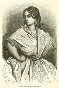 ヴァランス市場で若い女性 作： Gustave after Dore