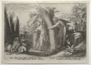 パン追跡シリンクス 作： after Hendrick Goltzius