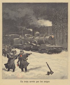 雪に止まった列車 作： after Henri Meyer