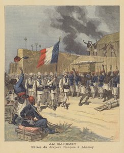 DahomeyのAbomeyへのフランス国旗の進入