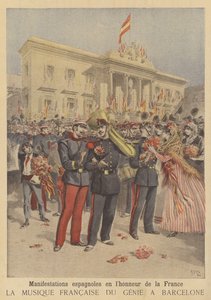 スペインでのフランスに対する友情の人気のデモ 作： after Henri Meyer
