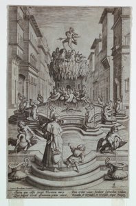 ネプチューンの噴水、フィレンツェ 作： after Jan van der Straet, called Stradanus