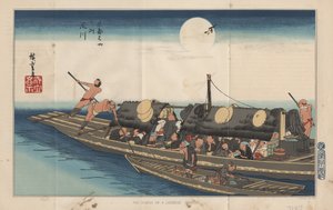 2隻のボート、1885年 作： after Japanese School