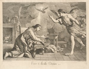受胎告知 作： after Jean François de Troy Jean Baptiste Hutin
