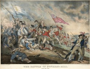 1775年6月17日、アルフレッドホフィ（c.1790-1860）によって刻まれたバンカーズヒルの戦い、パブ。 1786年（手描きの彫刻） 作： after John Trumbull