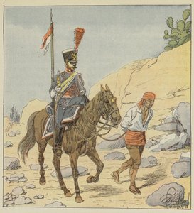 スペインのフランス軍、ランシェジャンダルム、1811年 作： after Louis Charles Bombled