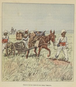 ホーヴァスの大砲がフランスのキャンプに持ち帰られた 作： after Louis Charles Bombled