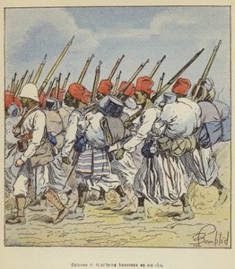 3月のハウサ小競り合いの列 作： after Louis Charles Bombled