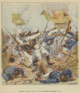 Combat d&39;Ambodimonto、中尉Forestonの傷 作： after Louis Charles Bombled