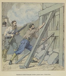 Combat de trois Francais contra quinze centsファハヴォロス 作： after Louis Charles Bombled