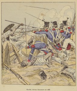 1829年にタマタベの前で戦う 作： after Louis Charles Bombled