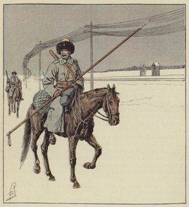 シベリア横断鉄道を守る愛のコサック 作： after Louis Charles Bombled