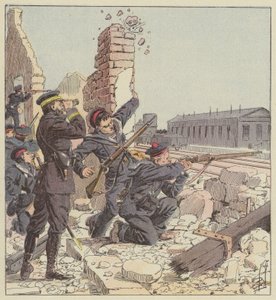 ライフルマンによるTien-Tsin駅の防衛 作： after Louis Charles Bombled