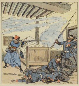 アリベンカセムの英雄的防御 作： after Louis Charles Bombled