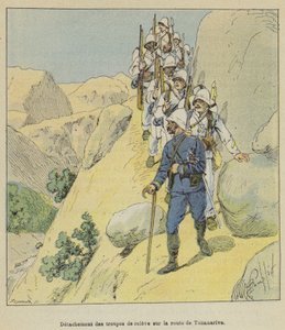 アンタナナリボへの道の救援軍の分遣隊 作： after Louis Charles Bombled