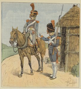 帝国警備隊、徒歩砲、砲兵列車 作： after Louis Charles Bombled