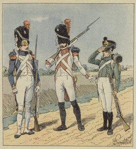 帝国警備隊、手榴弾兵、第1連隊、第2連隊、生徒 作： after Louis Charles Bombled