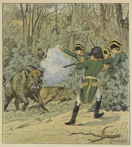 天皇はマーリーの森でイノシシを狩る 作： after Louis Charles Bombled
