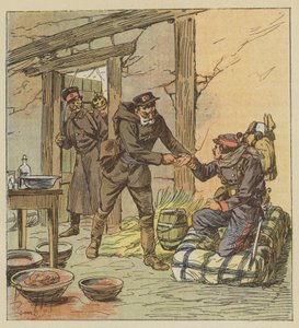 リバート博士は怪我をしてカルバドスの携帯電話で命を救った 作： after Louis Charles Bombled