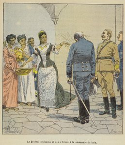 入浴式での公爵夫人と彼の将校 作： after Louis Charles Bombled