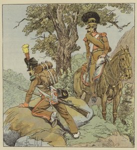 ポルトガル軍団、歩兵、ハンター、騎兵、馬ハンター 作： after Louis Charles Bombled
