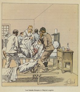 イギリス人の病院で負傷したフランス人 作： after Louis Charles Bombled