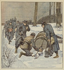 海洋歩兵はラム酒のバレルで缶を満たします 作： after Louis Charles Bombled