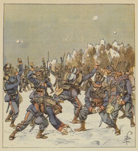 1月11日の朝、両軍の兵士が雪玉と戦う 作： after Louis Charles Bombled