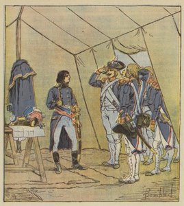 イタリア軍の古い兵士がロディの後にボナパルトの伍長を任命する 作： after Louis Charles Bombled
