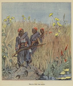 沼地を歩く 作： after Louis Charles Bombled