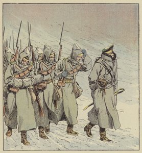 満州でのロシア歩兵の強制行進