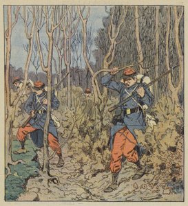 森の中の兵士たち 作： after Louis Charles Bombled