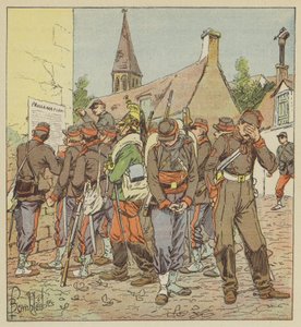 メッツ降伏の事件を読むロワール軍の兵士 作： after Louis Charles Bombled