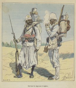 アルジェリア連隊の兵士 作： after Louis Charles Bombled