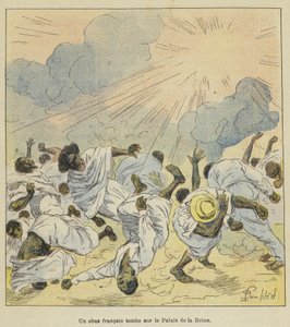 フランスの砲弾が女王の宮殿に落ちる 作： after Louis Charles Bombled
