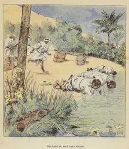 川の端にある停留所 作： after Louis Charles Bombled