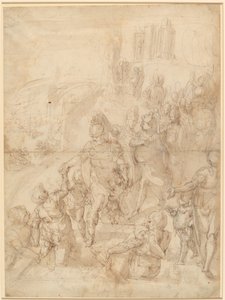 ケラウニアン岬からのアイネイアースの乗船 作： after Luca Cambiaso Giulio Benso