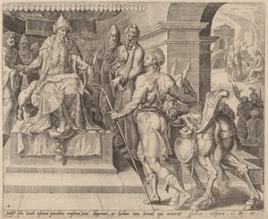 父からのプレゼントをサウルに届けるダビデ 作： after Maerten van Heemskerck